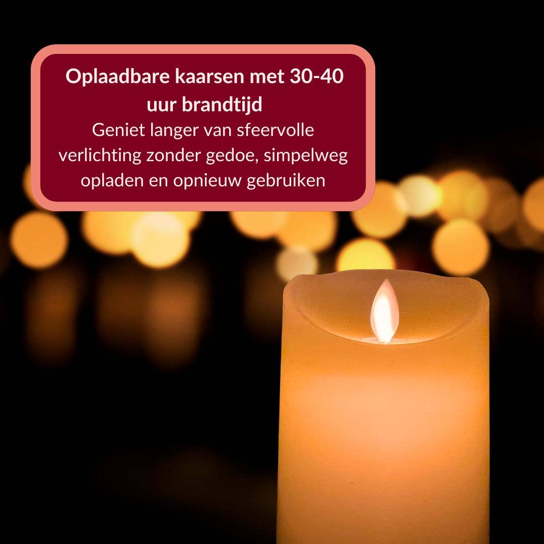 a sunny day – Großhandel Flammenlose Kerze – Wiederaufladbare LED-Kerzen mit bewegter Flamme - 3 Stück7