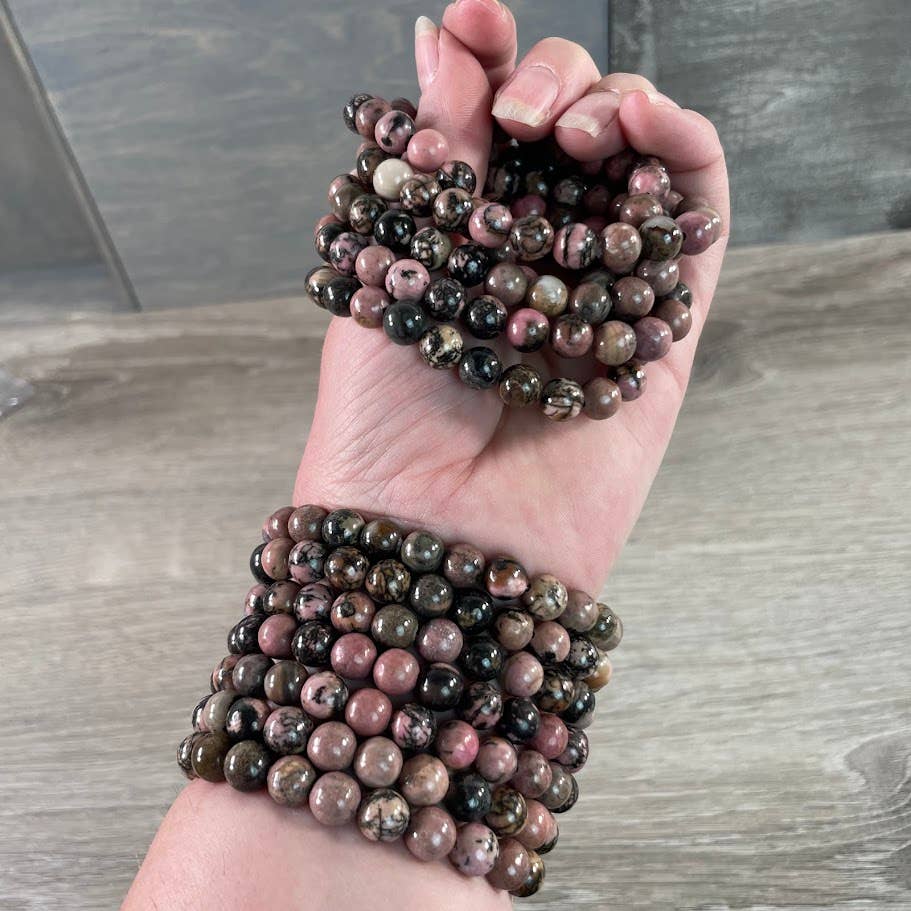 Keystone Crystals - Wholesale Beaded Bracelet - 8mm Round Gemstone Beaded Bracelets – Assorted Crystals Bulk2