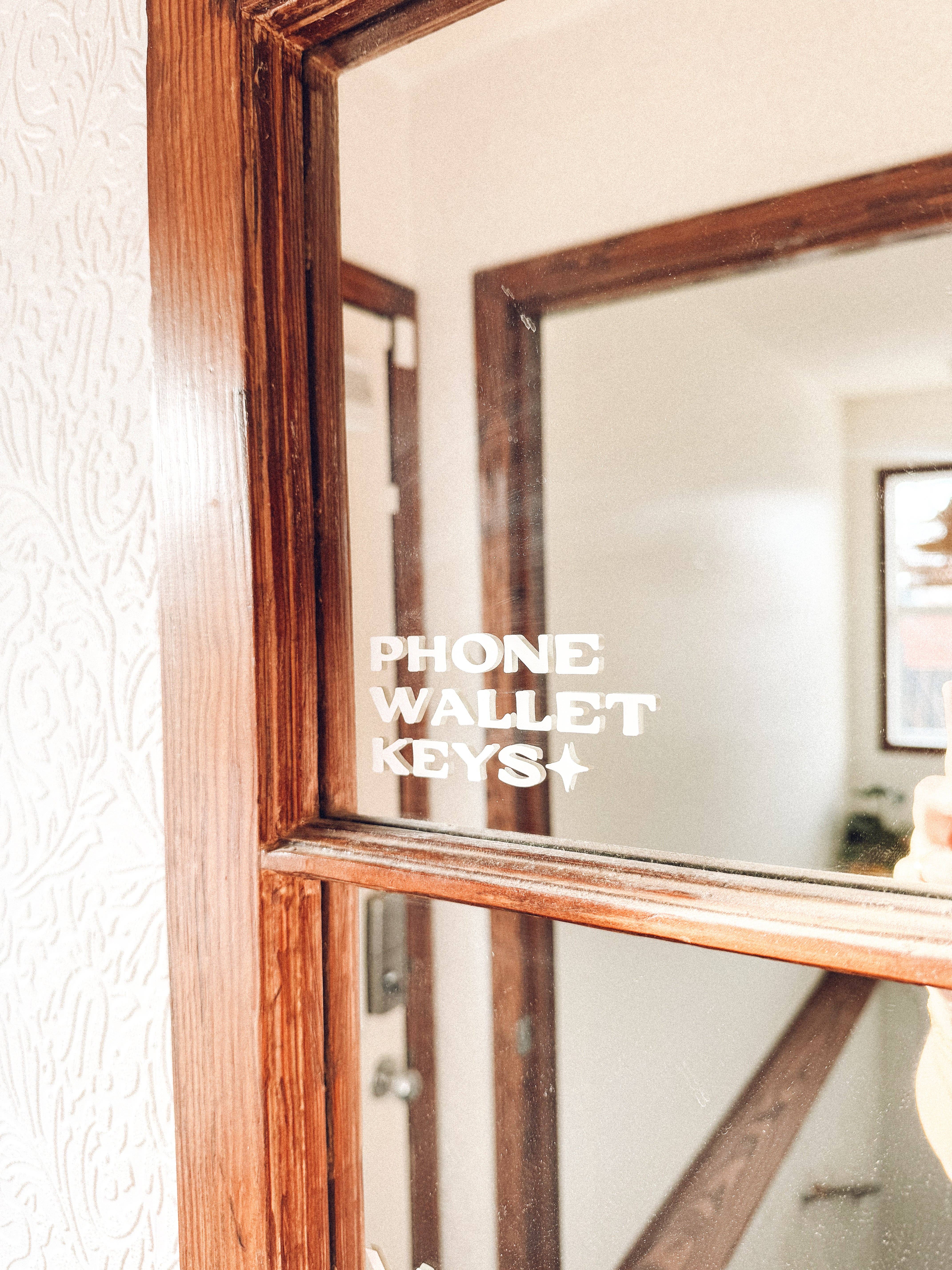 Jess' Paper Co. – Decalque de janela/parede por atacado – Carteira de Telemóvel Chaves Espelho Autocolante2