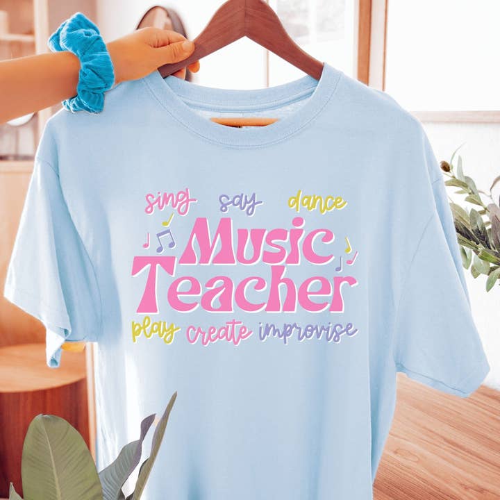 Music Teacher Retro T-Shirt for wholesale by Hale Yeah Design Co.