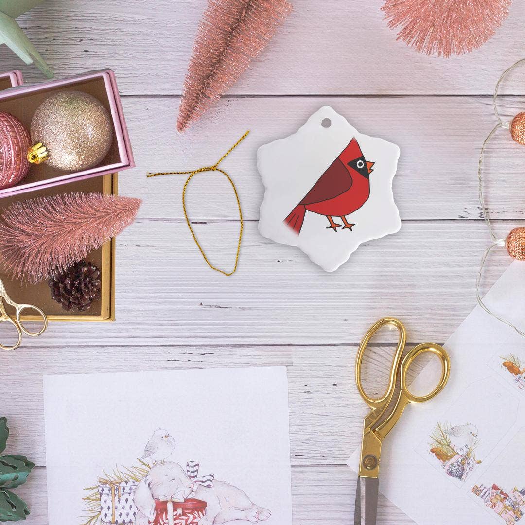 3dRose - Wholesale Ornament - 3dRose, Funny Cool Cardinal Red Bird cartoon, Ornament5