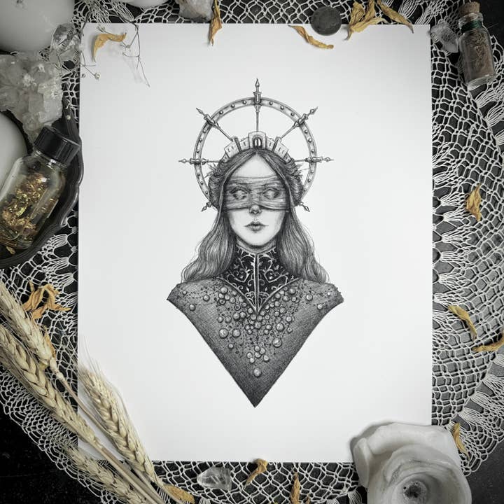 Tyche Fine Art Print - Greek Goddess of Luck & Fortune for wholesale by Caitlin McCarthy Art