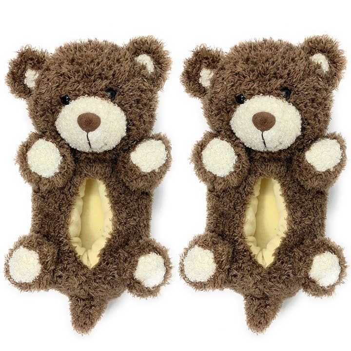 Oooh Yeah/Sock It Up/Oooh Geez Slippers – Großhandel Hausschuhe – Kinder – Mocha the Bear | Süße, flauschige, gemütliche, rutschfeste Hausschuhe für Kinder