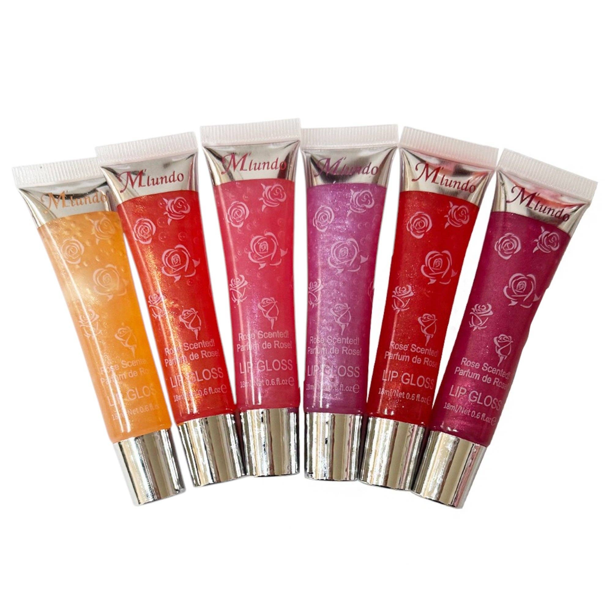 ASSORTED Miundo Rose Scented Lip Gloss GZ8010143 (24PC) for wholesale on Faire2