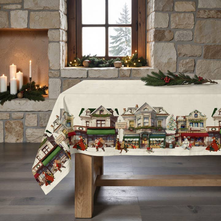 SG HOGAR - Wholesale Tablecloth - Stain-resistant tablecloth Christmas city 1001