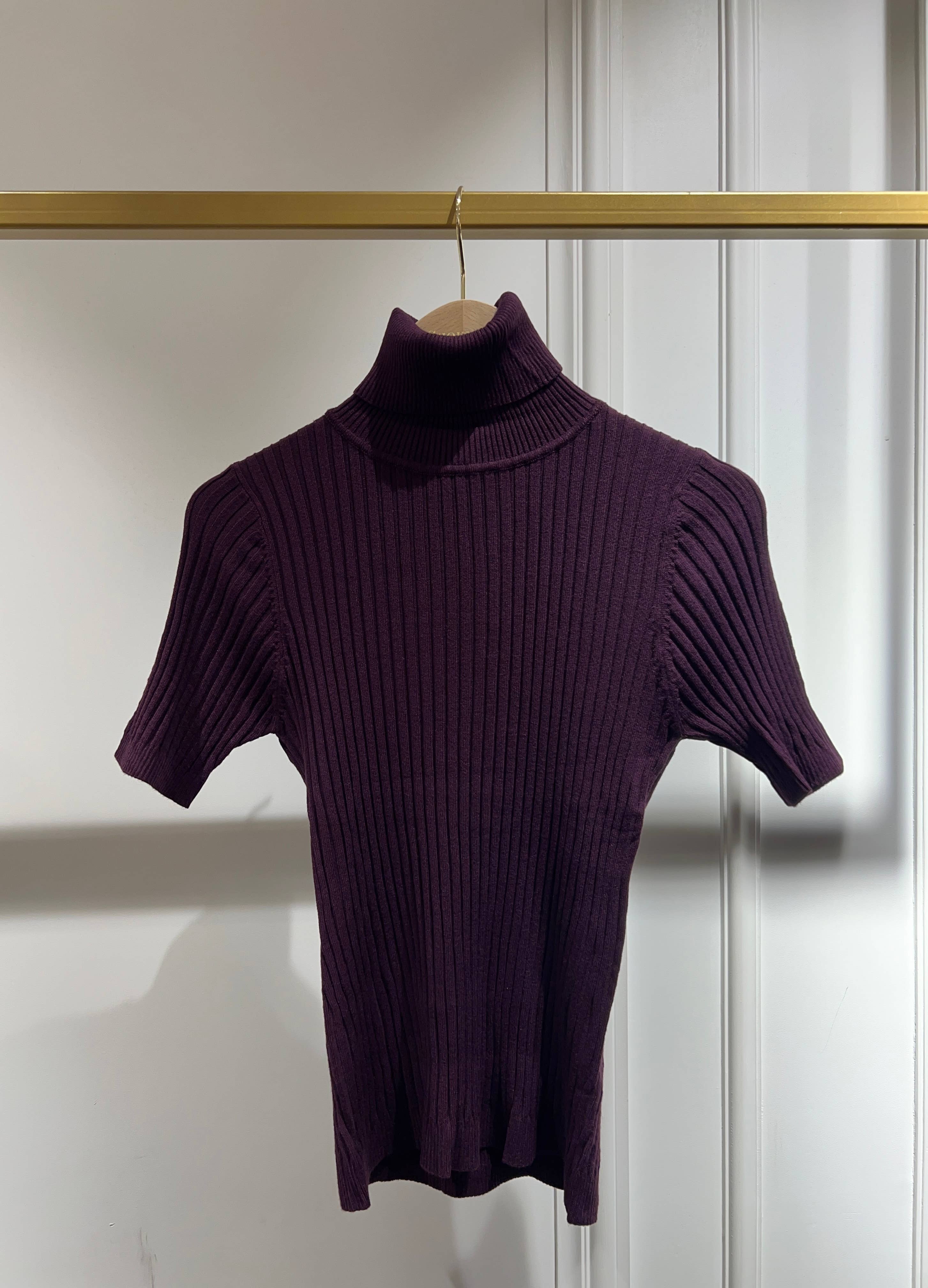 CHOKLATE PARIS – wholesale Stickad topp - Dam – Kortärmad polotröja i ribbstickning - 051214