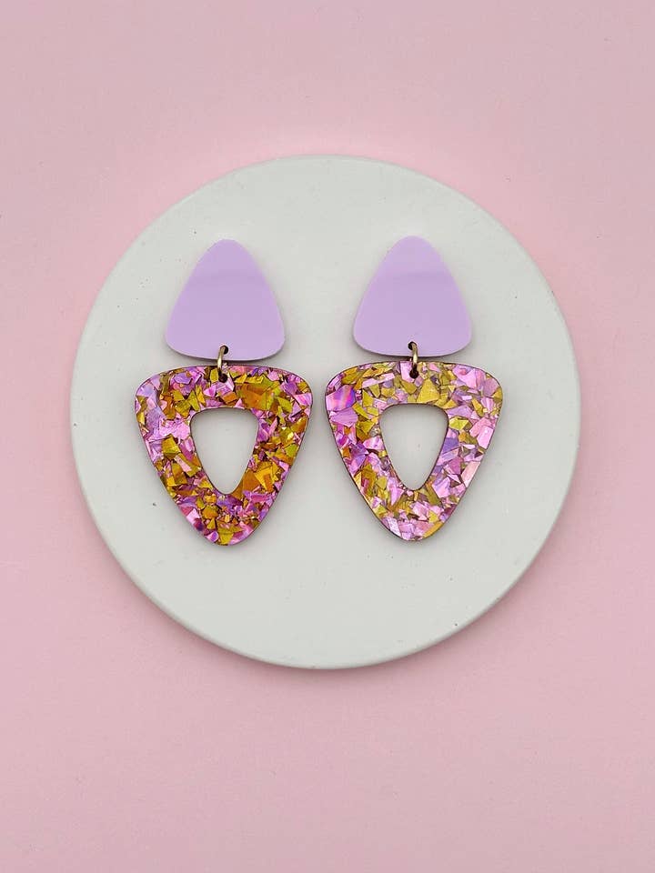Gisèle Earrings - Lavender / Sequins for wholesale by Studio Annette