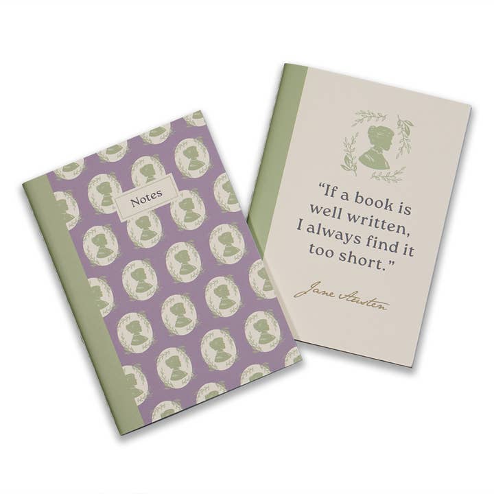 Set of 2 A6 Notebooks - Jane Austen for wholesale by Half Moon Bay