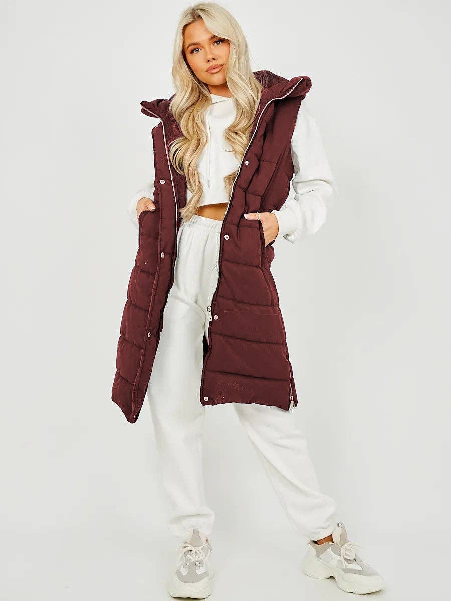 Stylewise Direct – wholesale Outerwear Vest - Women’s – Longline Padded Hooded Gilet7