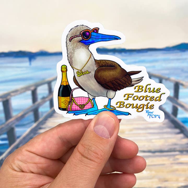 Ryan McCulloch Art - Vendita all'ingrosso Adesivo - ADESIVO OLOGRAFICO: Blue Footed Bougie (Blue Footed Booby)