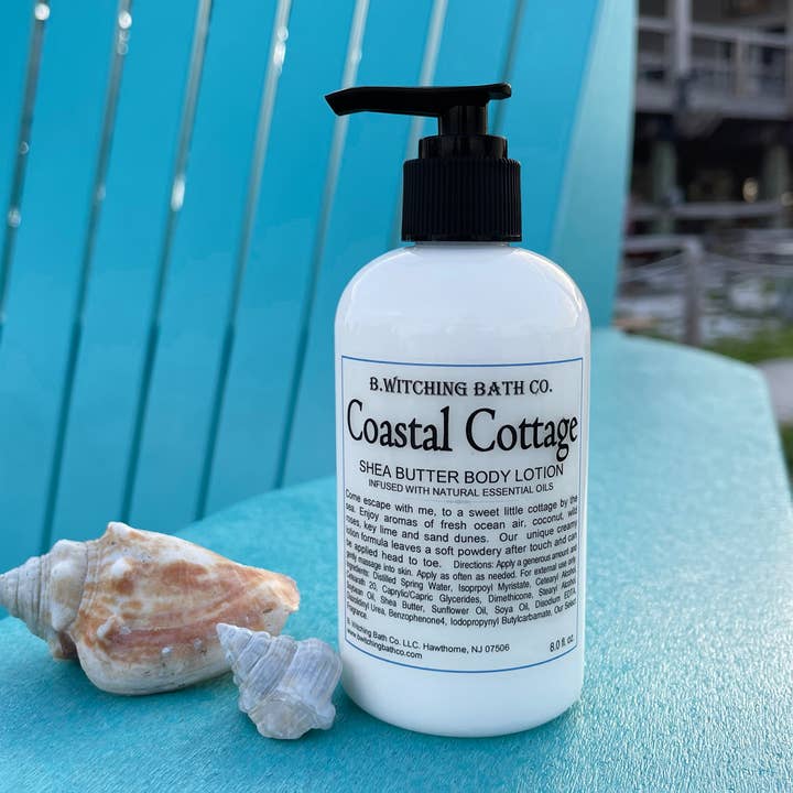 Coastal Cottage Sheabutter Body Lotion 8oz. for wholesale by B. Witching Bath Co.