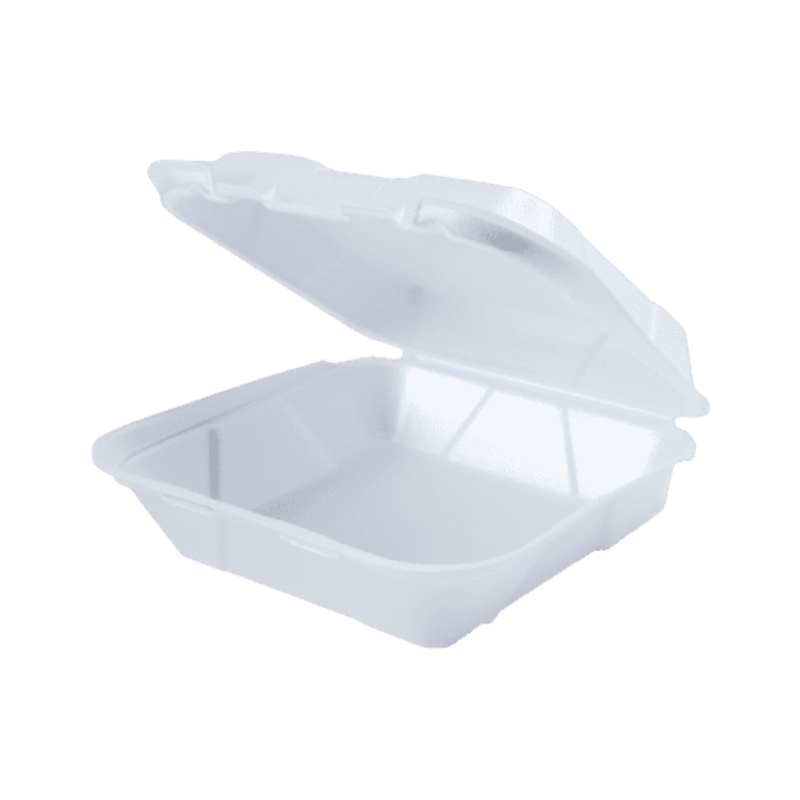 Starlion Distribution - Wholesale Food Storage Container - Foam Take-Out Containers - 200pcs (Bulk) (8x8 1 Compartment)1