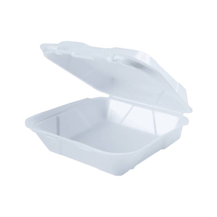 Starlion Distribution - Wholesale Food Storage Container - Foam Take-Out Containers - 200pcs (Bulk) (8x8 1 Compartment)1