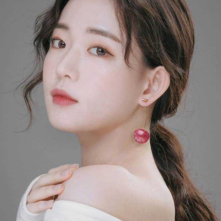 Ashlen - Wholesale Dangle Earrings - PINK CHERRY EARRINGS (PAIR)1