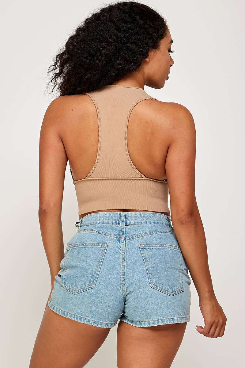 ANWND - Wholesale Tank Top - Women's - 50030-BASIC RACER BACK CROP TANK TOP1