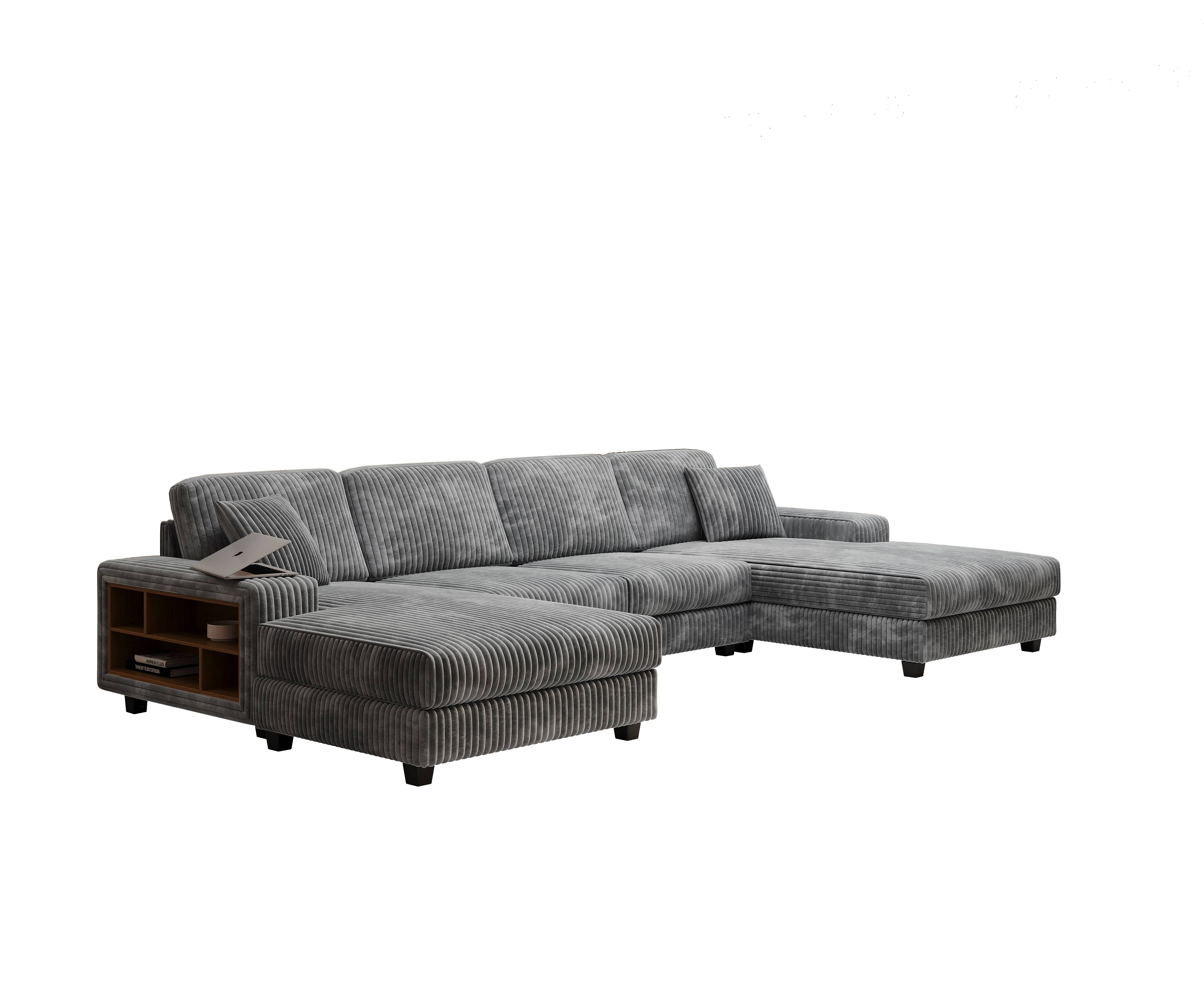 HOMYCASA DESIGN INC - Wholesale Sofa - 4-Seater U-Shaped Modular Sectional  Sofa & Corduroy Fabric29