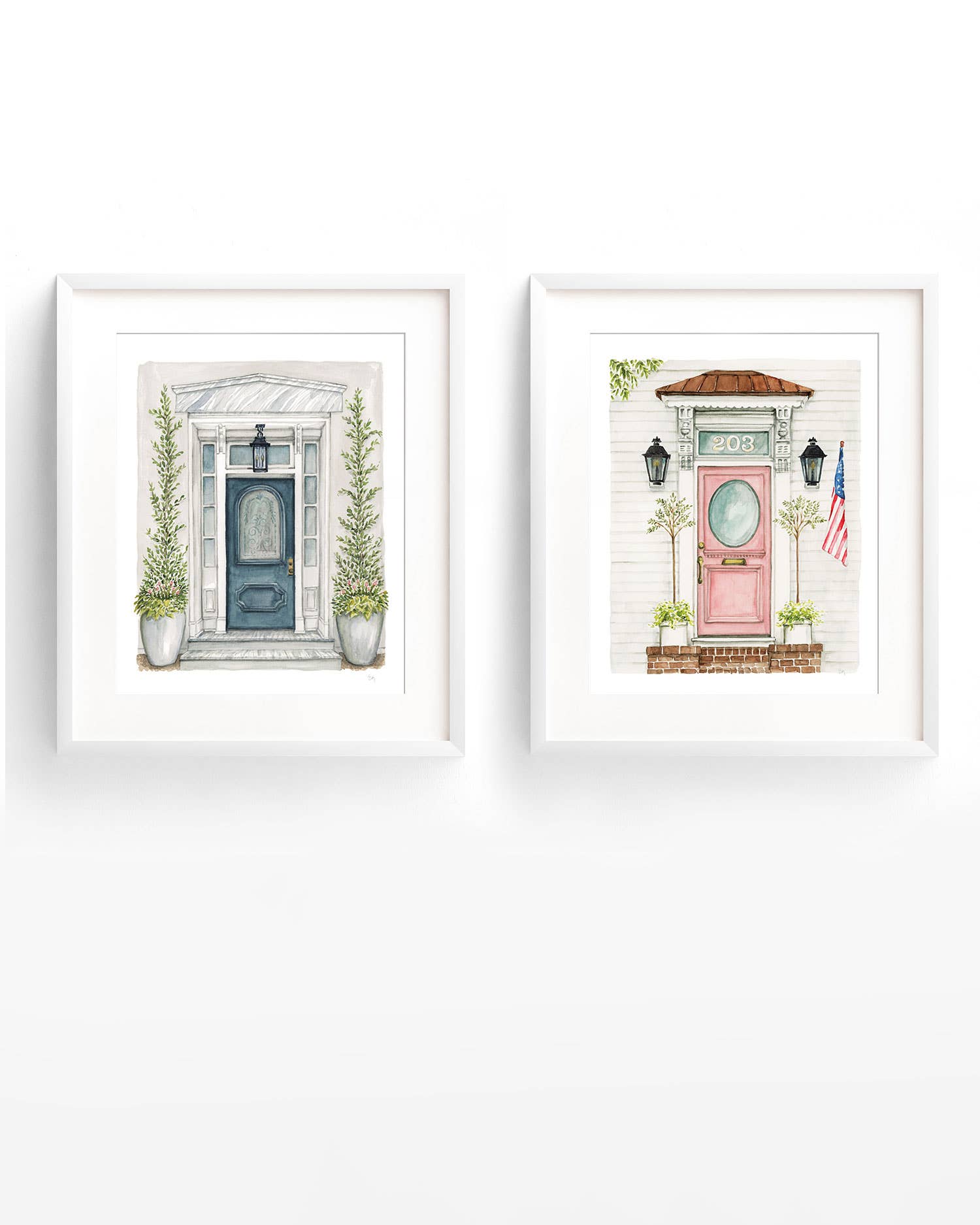 Texture Design Co - Wholesale Art Print - Front Door Watercolor Print: The Pink Door3