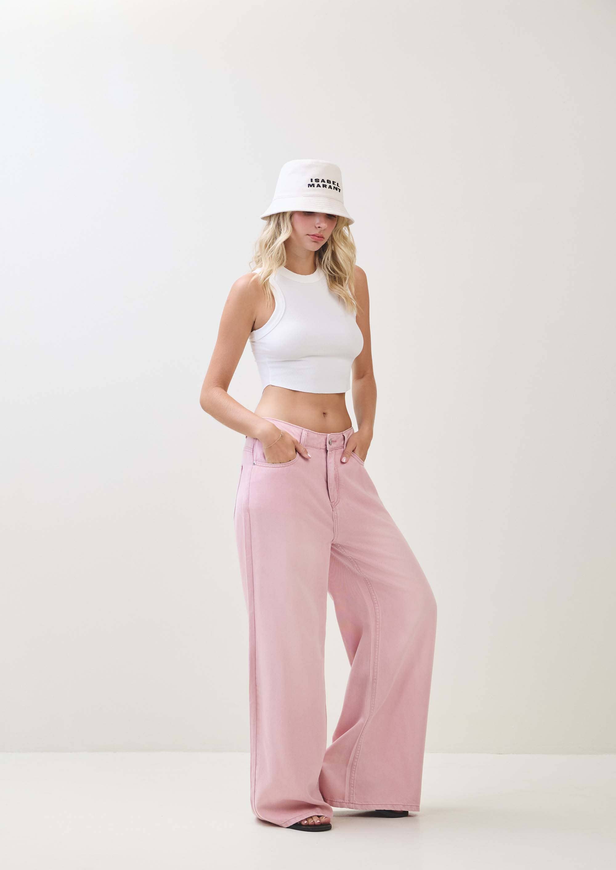 Lyserød TENCEL BUKSER S80598 for engroshandel på Faire4