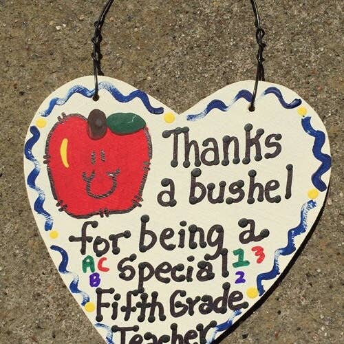 5th Grade Teacher Gift Thanks a Bushel Special Fifth Grade Teacher for wholesale by Nannie and B's Crafts