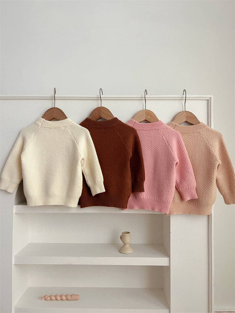 MyKids-USA® - Wholesale Knit Sweater - Baby - Baby Girl 4 Colors Solid Knitting Sweater Round Collar Pullover10