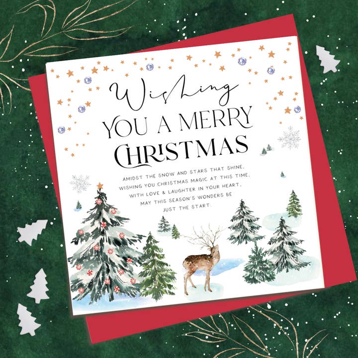 Wishing you a Merry Christmas - winter woodland for wholesale by Katie Phythian Design