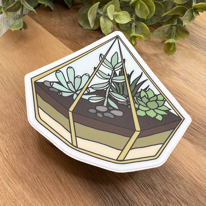 Succulent Terrarium Waterproof Sticker for wholesale by Crafted by Chris Co.