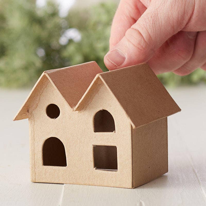 Factory Direct Craft – Objeto de mesa decorativo por atacado – Casas e Igreja Pré-Fabricadas em Papel Machê - Escolha Casa ou Igreja4