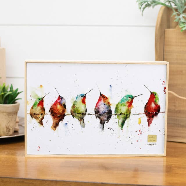 DEMDACO - Wholesale Art Print - Hummers on a Wire Wall Art