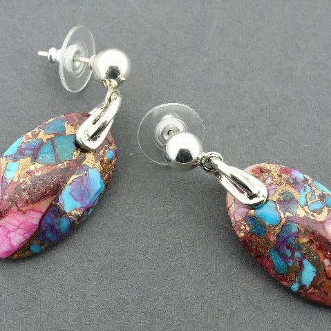 Oval stone stud - bronzed spiny oyster & turquoise and other Purchase Wholesale oyster shells for crafts. Free Returns & Net 60 Terms on Faire trending on Faire.