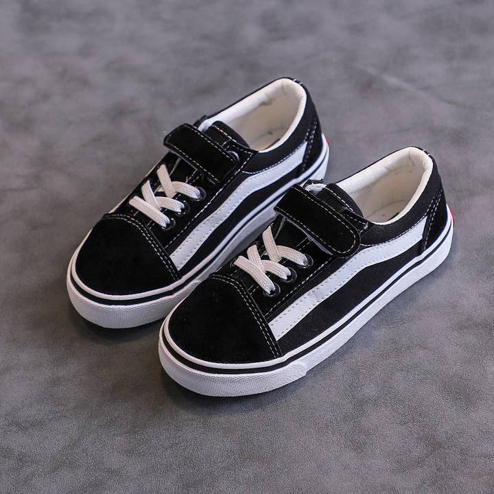 black Children's Canvas Shoes Children Sneakers Wholesale Toddler Clothing for wholesale on Faire
