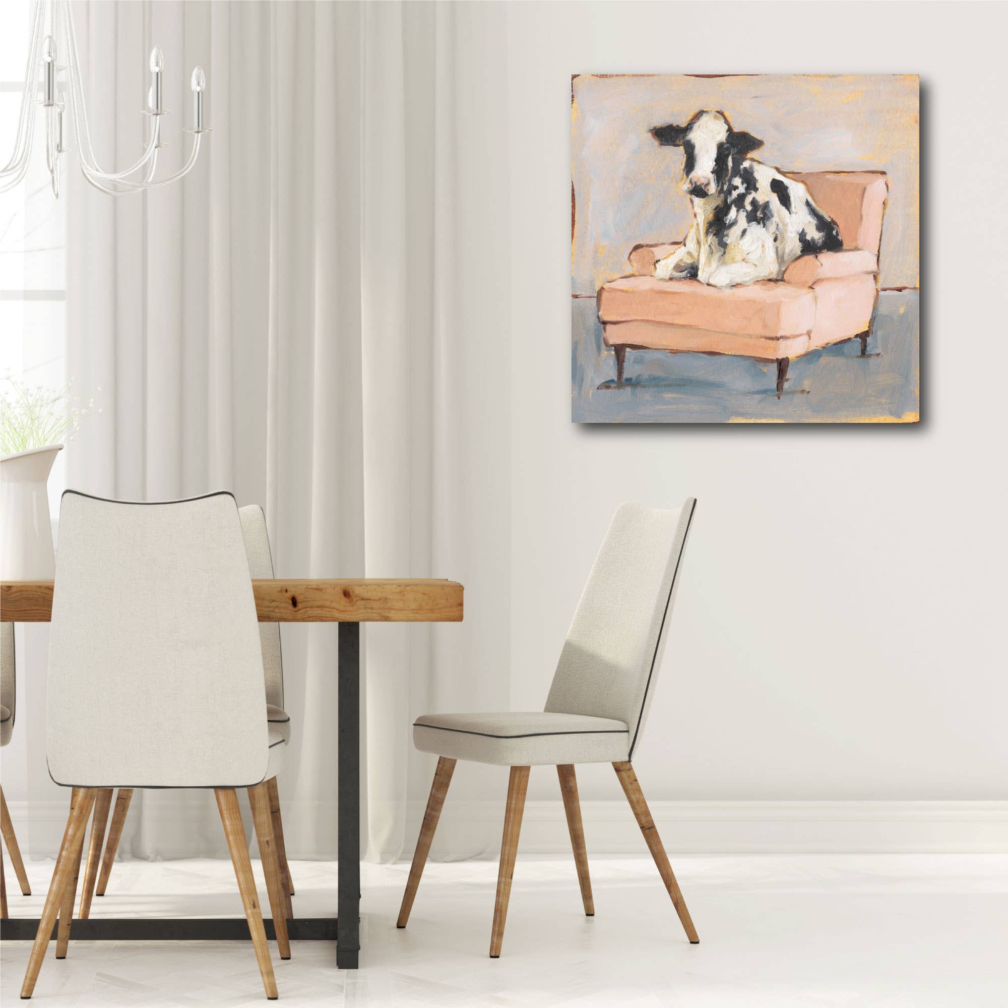 Courtside Market - Wholesale Art Print - Moo-Ving in Gallery ll - Wrapped Canvas Wall Art1