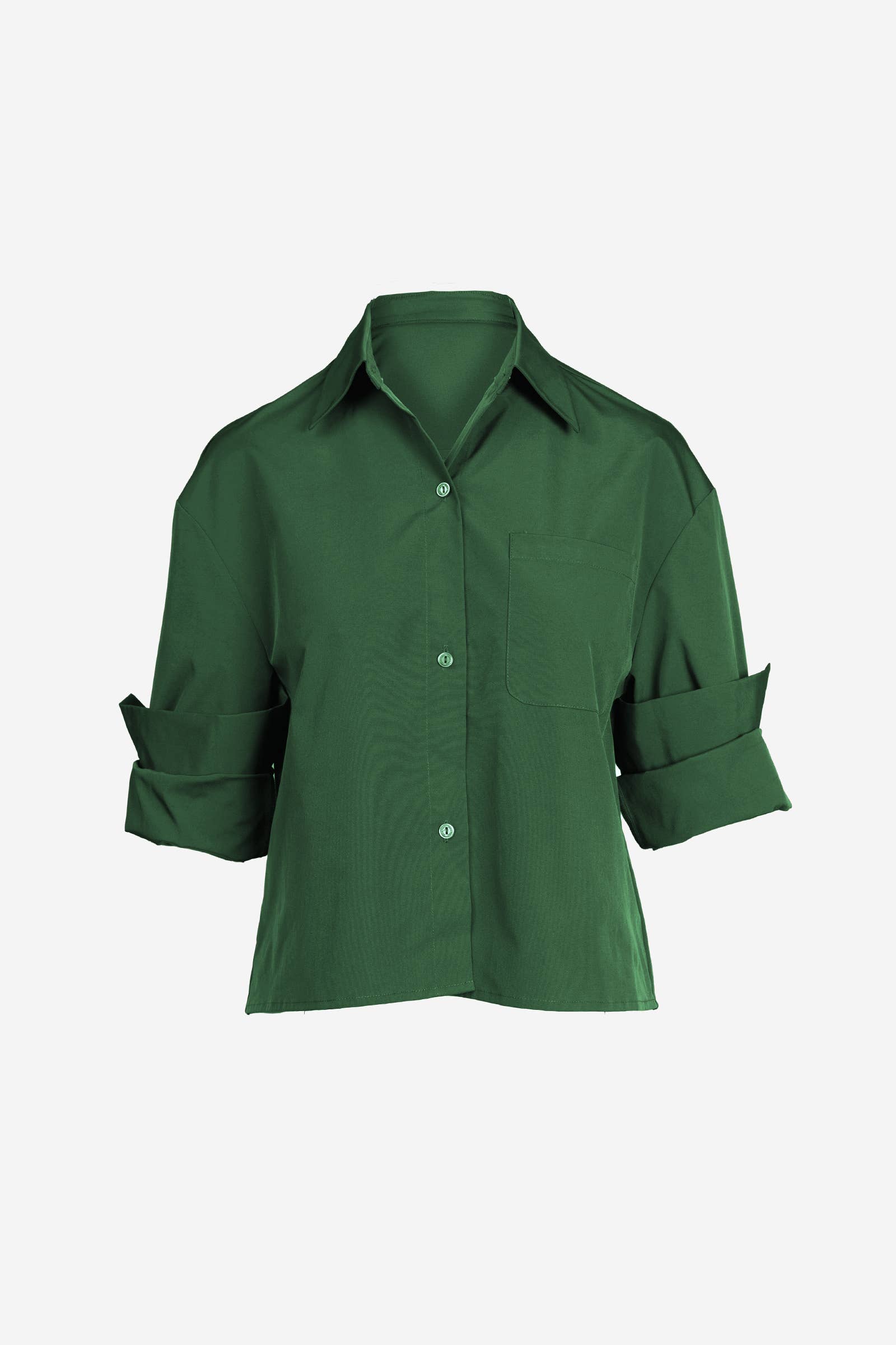 Naked Zebra – Großhandel Bluse – Damen – Bluse mit hochgekrempelten Ärmeln und Knopfleiste2