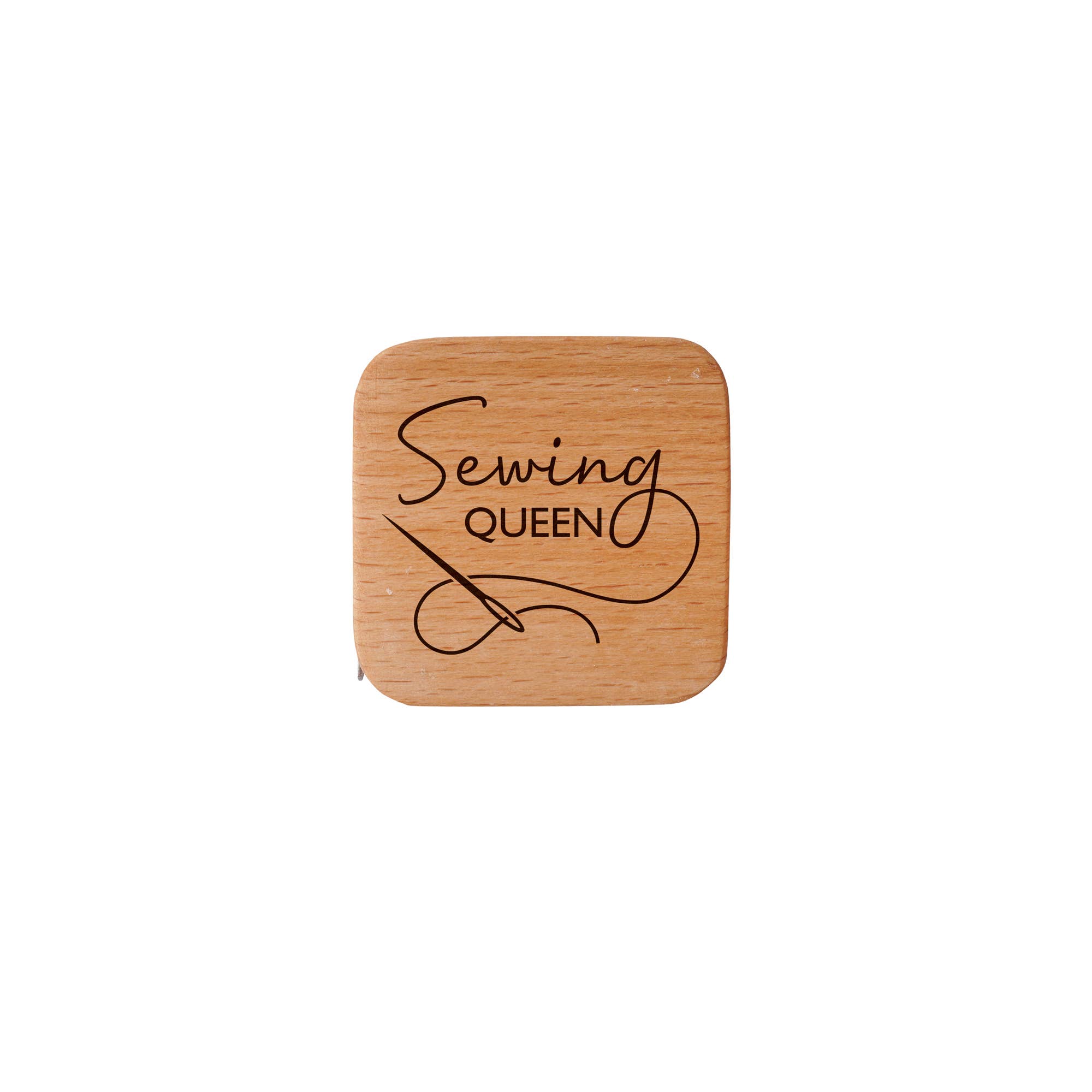 CGB Giftware - Vente Mètre ruban - Ruban à mesurer carré « Sewing Queen » en bois de chêne1
