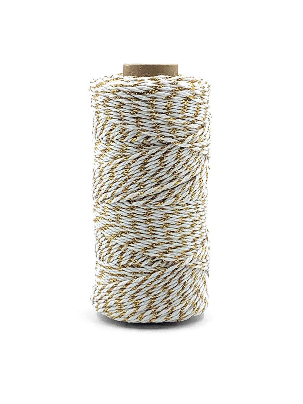 May Arts Ribbon - Wholesale Ribbon - Gift Wrapping - 2MM Gold & White Baker's Twine0