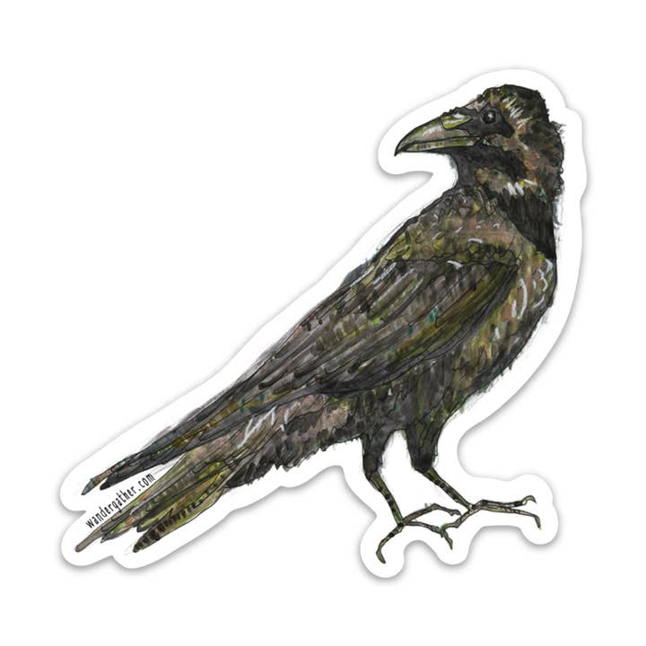 Crow Native Animals Waterproof Sticker for wholesale by Wander & Gather