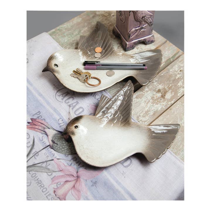 Ceramic Bird Dish Asst S/2 for wholesale by Manual Woodworkers and Weavers, Inc.
