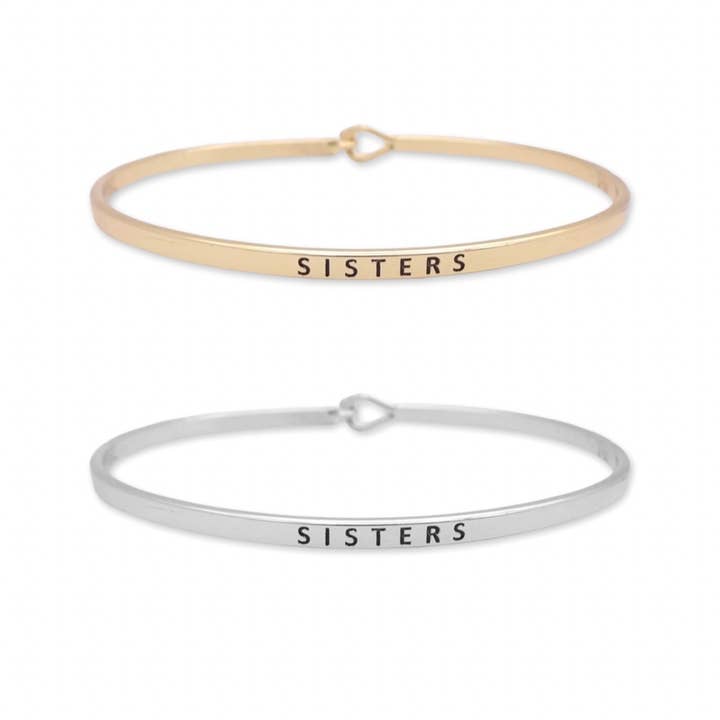 KIKICHIC - Wholesale Bangle Bracelet - Engraved Sisters Bracelet3