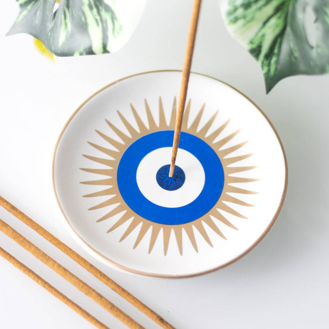 Something Different Wholesale - Wholesale Incense Holder - All Seeing Eye Ceramic Incense Holder Plate