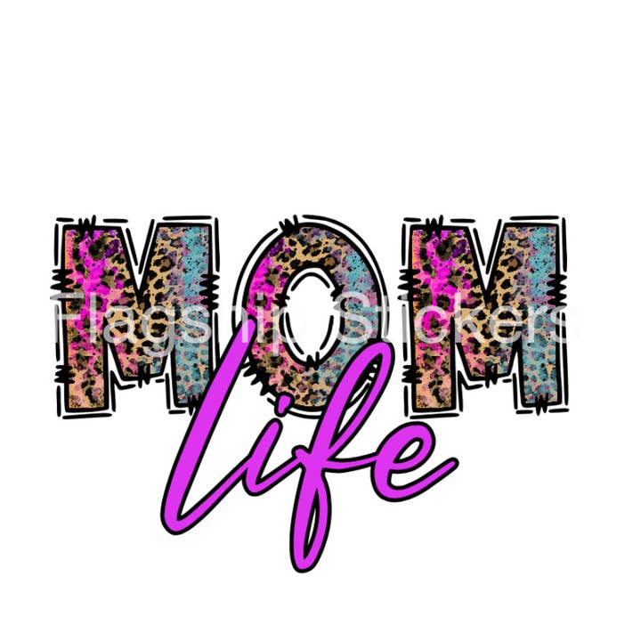 Mom Stickers (Pack of 12), MOM003 Pink for wholesale by Flagship Stickers