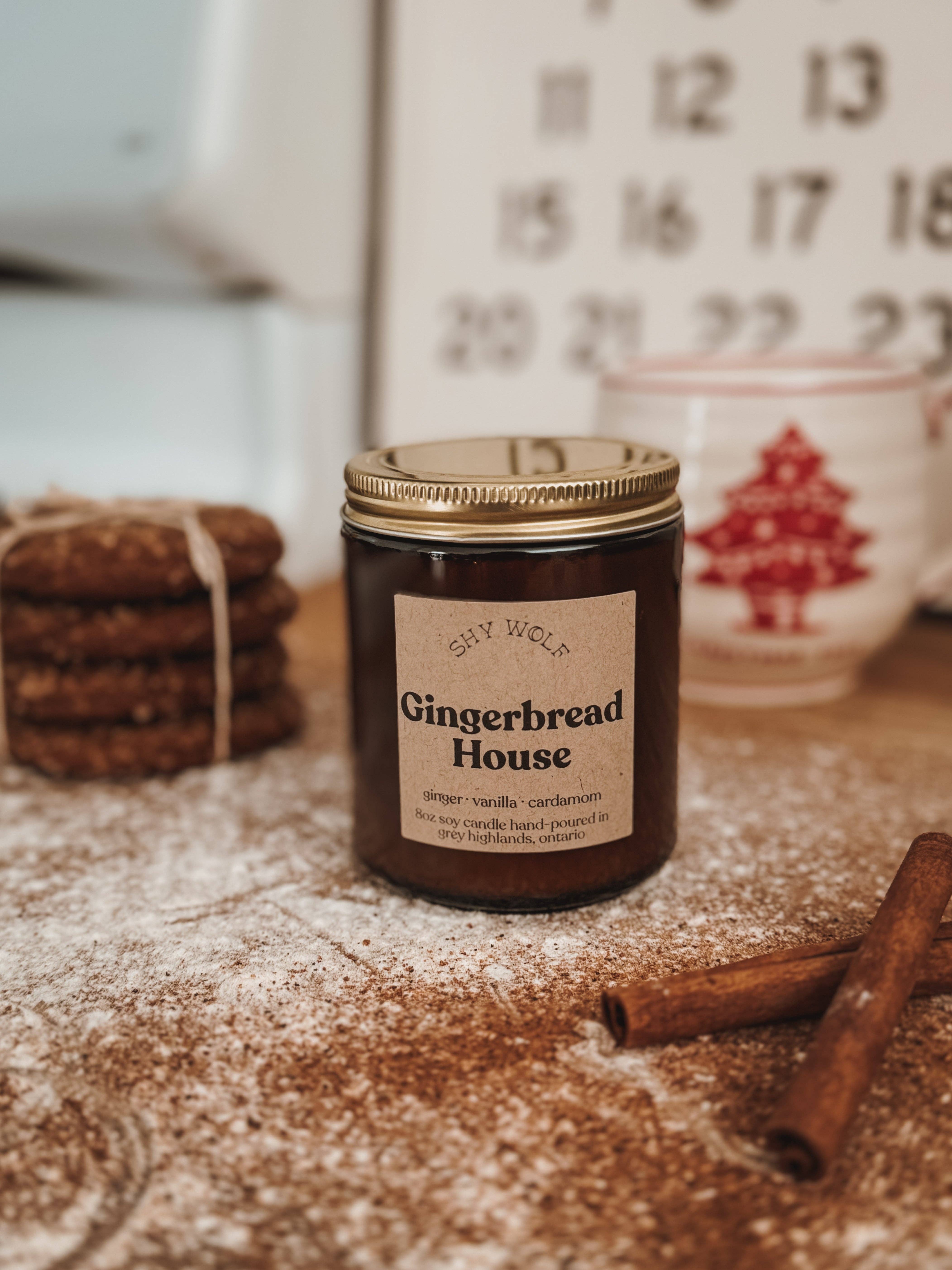 Shy Wolf Candles - Wholesale Jar/Filled Candle - Gingerbread House 1