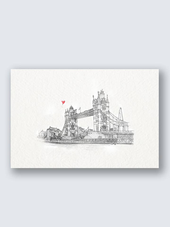 London Tower Bridge Greeting Card for wholesale by Benji's of Brooklyn