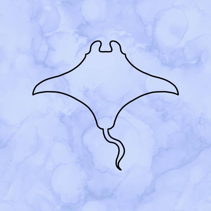 Décalcomanie contour raie manta (2") pour la vente par Sticking with You