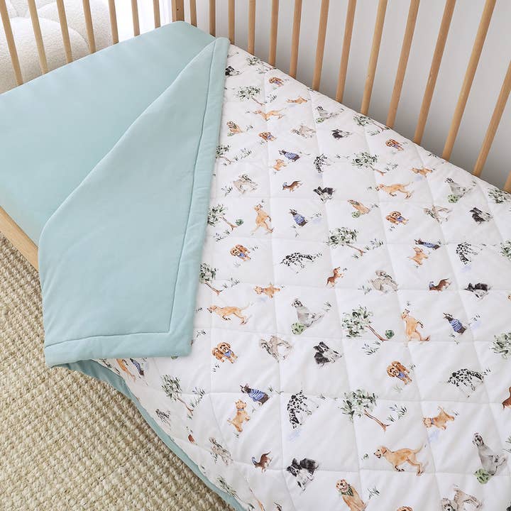 Dog Park Organic Cotton Cot Comforter for wholesale by Snuggle Hunny