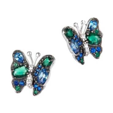 Echte S925 Sterling Silber und Zirkonia Schmetterling Ohrstecker für den Großhandel von Fleur de lys collections