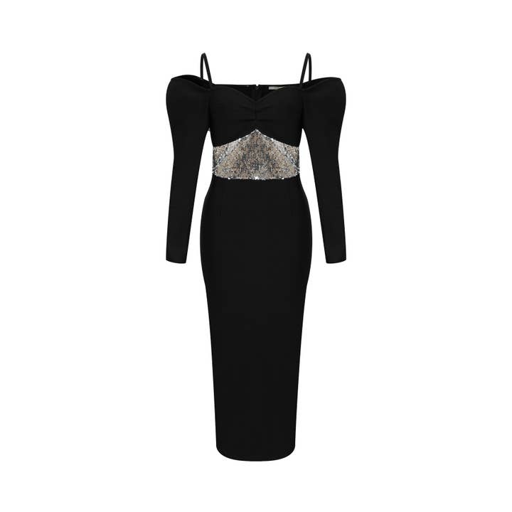 Midnight Sequin Eclipse Maxi Dress for wholesale by omgstyles