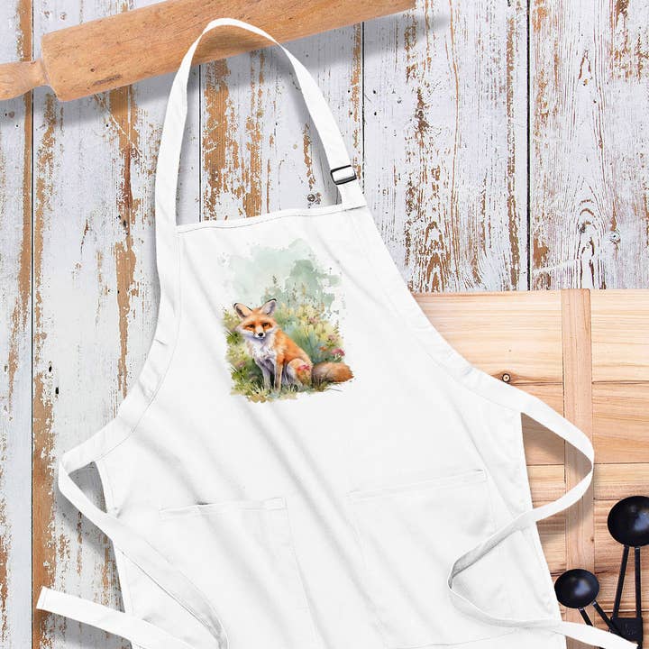 Fox Animal in Grass Flowers Apron for wholesale by Avery Lane Gifts