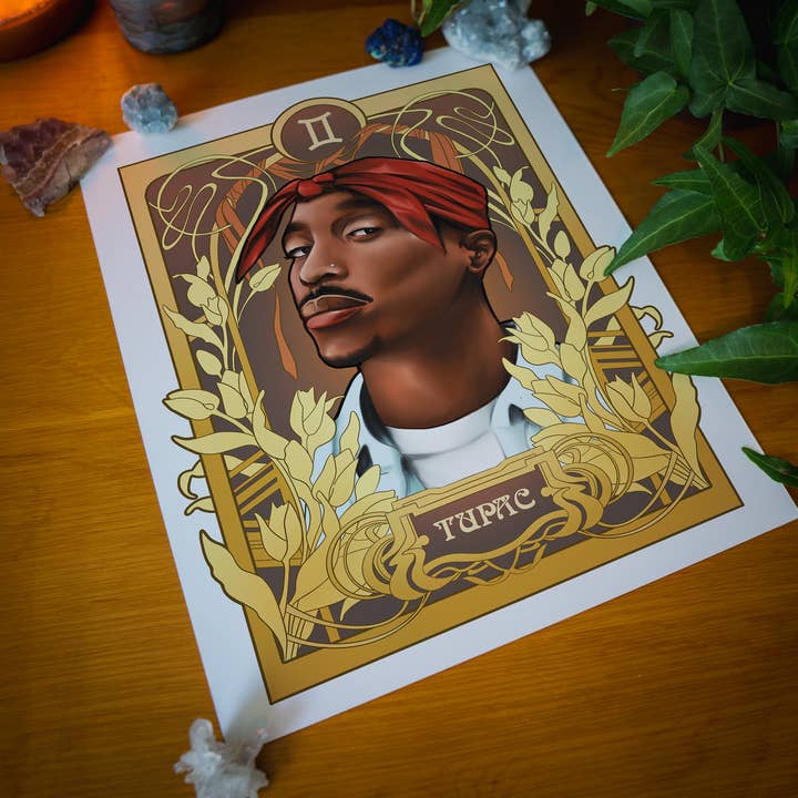 Tupac Shakur - Gemini Print for wholesale by Black Zodiac Prints
