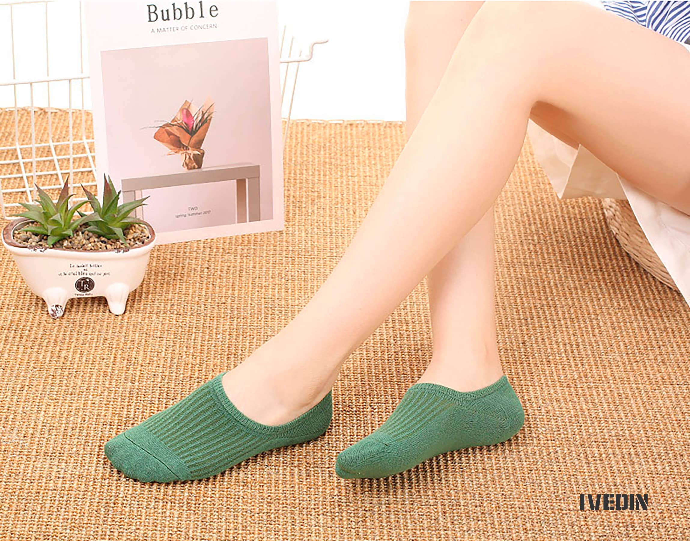 Ivedin - Wholesale Socks - Unisex - Non-Slip Invisible Cotton Socks Packs5