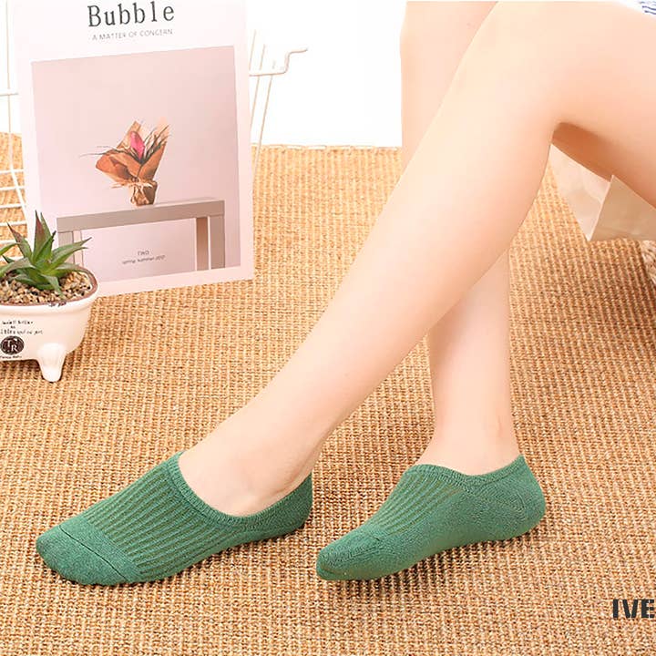 Ivedin - Wholesale Socks - Unisex - Non-Slip Invisible Cotton Socks Packs5