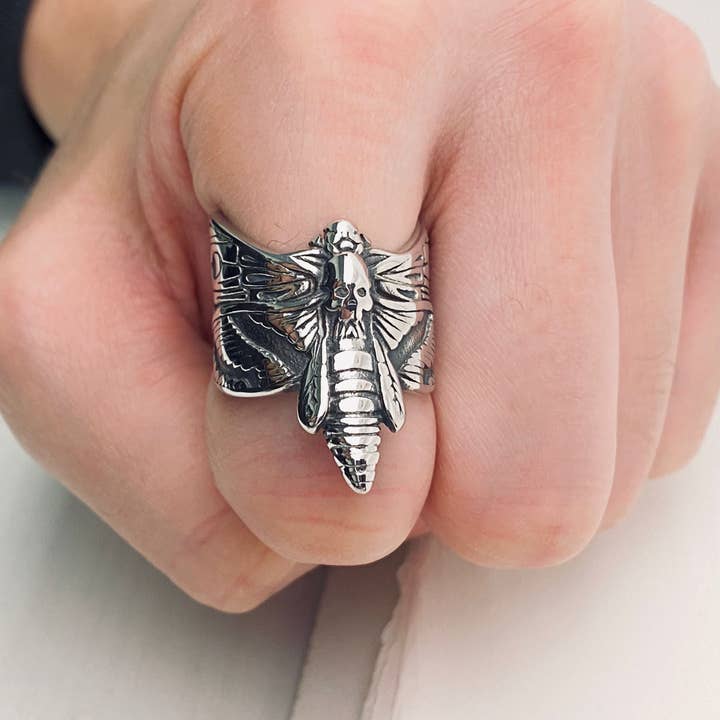 Unisex Gothic Death Butterfly Stainless Steel Ring -MJ/MR for wholesale by Mio Queena